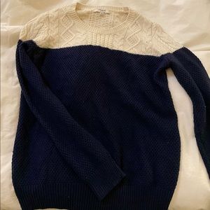 Madewell Blue and Whire Blocked Sweater